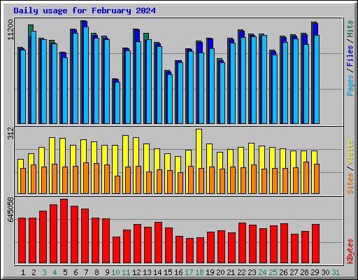 Daily usage for February 2024