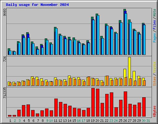 Daily usage for November 2024