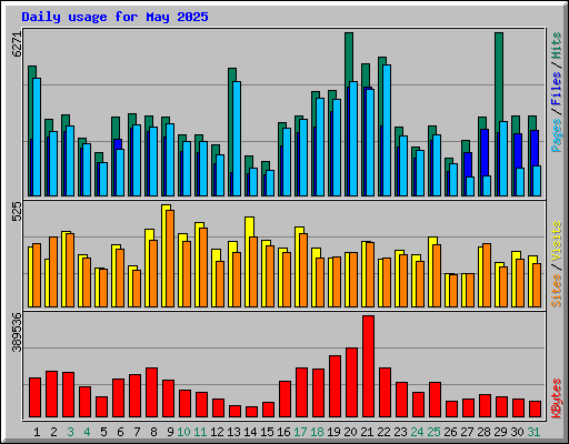 Daily usage for May 2025