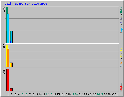 Daily usage for July 2025