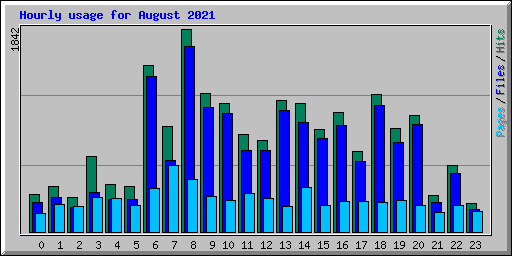 Hourly usage for August 2021
