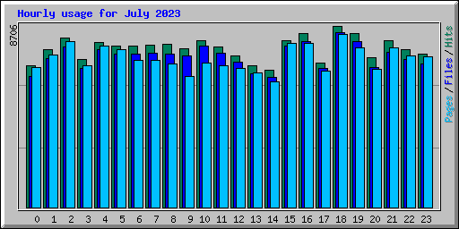 Hourly usage for July 2023