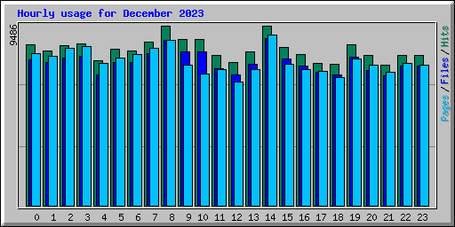 Hourly usage for December 2023