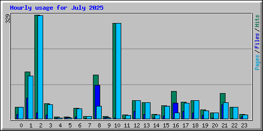 Hourly usage for July 2025