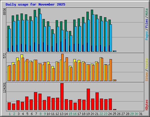 Daily usage for November 2025